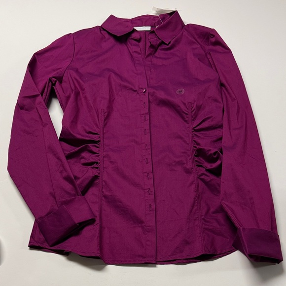 New York & Company plum/magenta Button-Down Shirt - Picture 1 of 8